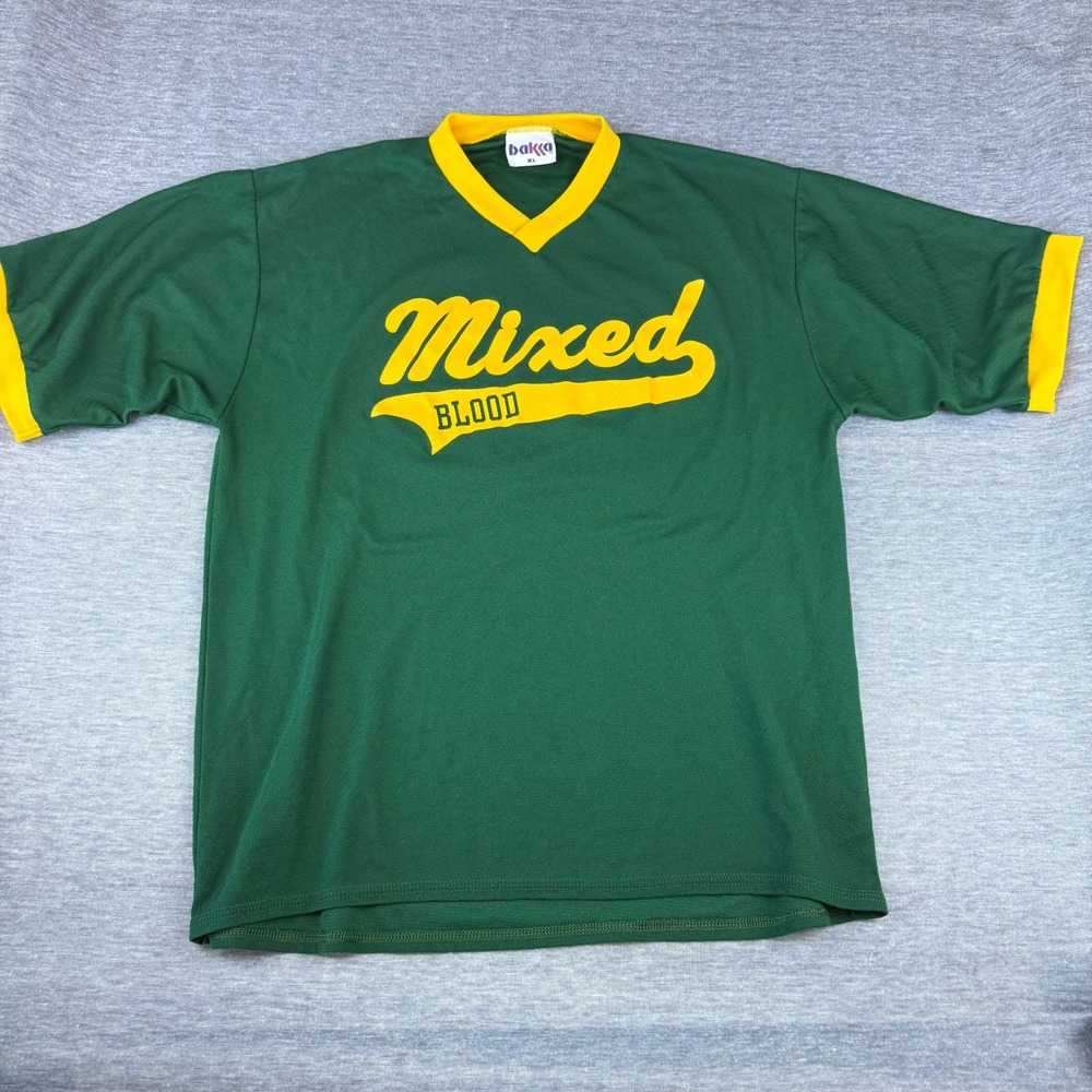 Vintage Bakka Mixed Blood Green Yellow Jersey # 13 Streetwear Mens Size XL